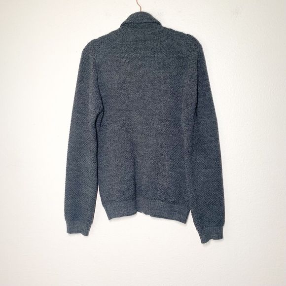 Frank & Oak Cardigan Zip Sweater Men's S Gray Wool Blend Pockets - Picture 4 of 6
